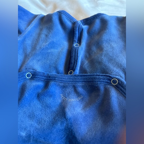 Petit bateau blue velour constellation footed onesie - Picture 5 of 8